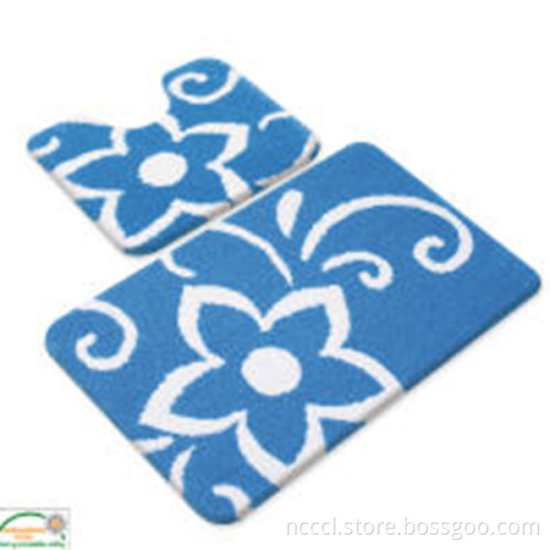 Terry 2 pieces toilet mat with recess